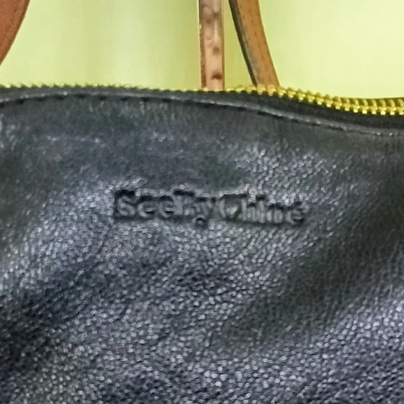 CHLOÉ See By Chloé Indra Double Handle Shoulder Bag D27PKJ w/ COA Black Leather - Picture 4 of 16